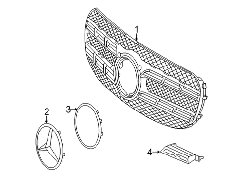 2022 Mercedes-Benz GLS63 AMG Grille & Components Diagram