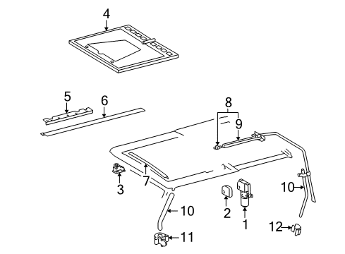 2003 Mercedes-Benz G500 Sunroof, Body Diagram 2