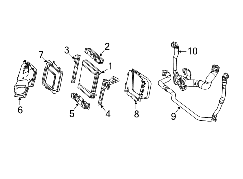 2016 Mercedes-Benz S550 Radiator & Components Diagram 1