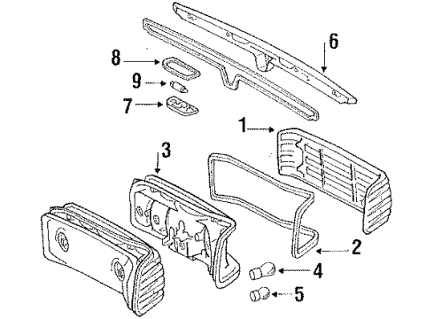 License Lamp Mount Gasket Diagram for 126-826-02-58