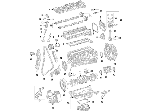 2021 Mercedes-Benz GLE53 AMG Engine Parts & Mounts, Timing, Lubrication System Diagram 1