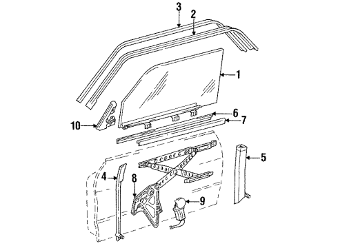 Belt Weatherstrip Diagram for 123-725-05-65