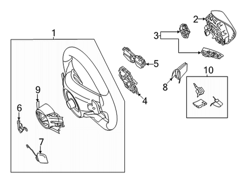 Steering Wheel Diagram for 099-460-61-10-9A84