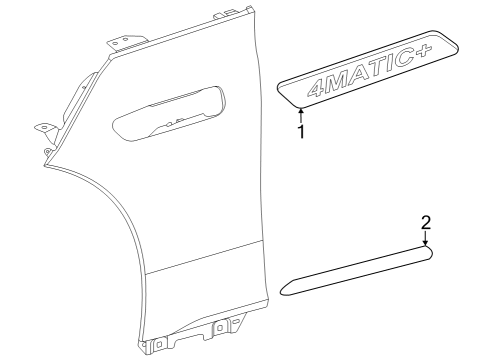 2024 Mercedes-Benz EQE 350+ Exterior Trim - Fender Diagram