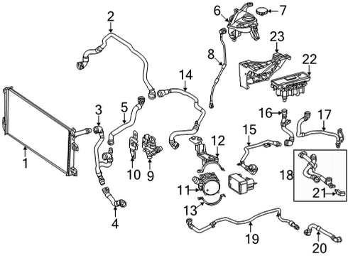 2024 Mercedes-Benz EQS AMG Radiator & Components Diagram 1