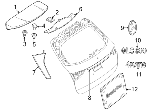 Trim Molding Diagram for 254-743-00-00