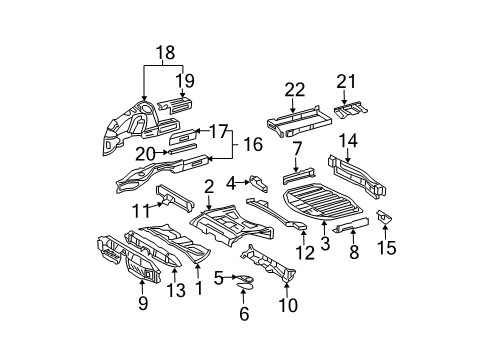 Rear Floor Pan Diagram for 211-610-26-61