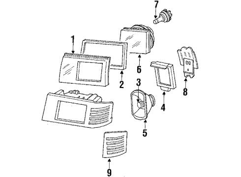 Headlamp Assembly Diagram for 201-820-87-61