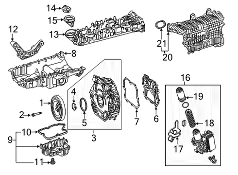 2020 Mercedes-Benz AMG GT 53 Engine Parts & Mounts, Timing, Lubrication System Diagram 1