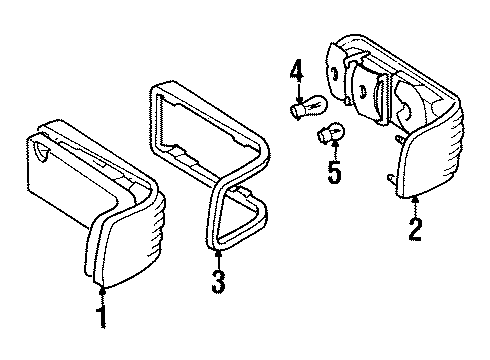 1985 Mercedes-Benz 380SL Backup & Tail Lamps Diagram