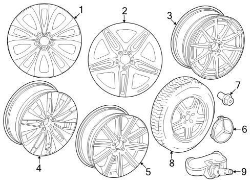 2021 Mercedes-Benz GLE63 AMG S Wheels Diagram 1