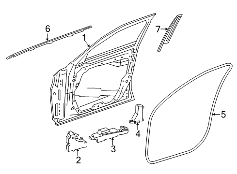 2021 Mercedes-Benz C63 AMG S Door & Components, Exterior Trim, Trim Diagram 1