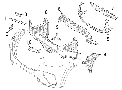 2024 Mercedes-Benz GLS63 AMG Bumper & Components - Front Diagram 2