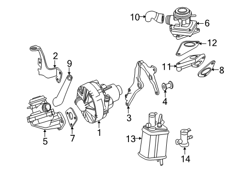 2007 Mercedes-Benz SL550 Emission Components Diagram