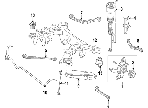 2019 Mercedes-Benz S560 Rear Suspension, Control Arm Diagram 6