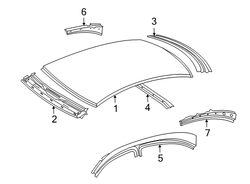 2009 Mercedes-Benz CLS63 AMG Roof & Components Diagram