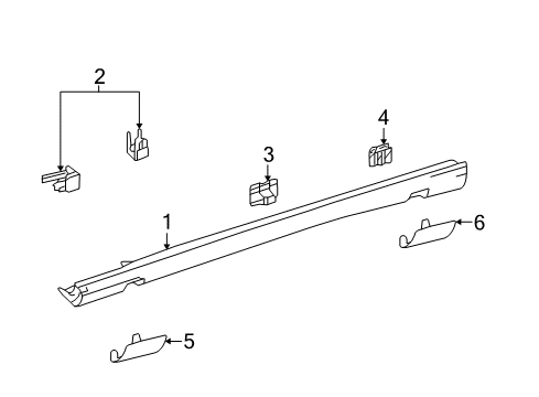 Rocker Molding Cover Diagram for 212-698-15-30-9999