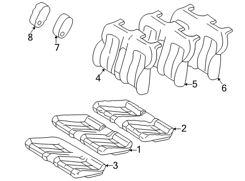 2000 Mercedes-Benz CLK430 Rear Seat Components Diagram 1