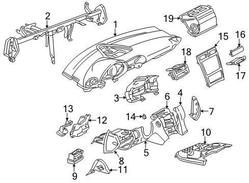 Center Bezel Diagram for 203-680-24-39