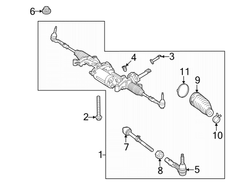 2022 Mercedes-Benz SL63 AMG Steering Column & Wheel, Steering Gear & Linkage Diagram 1