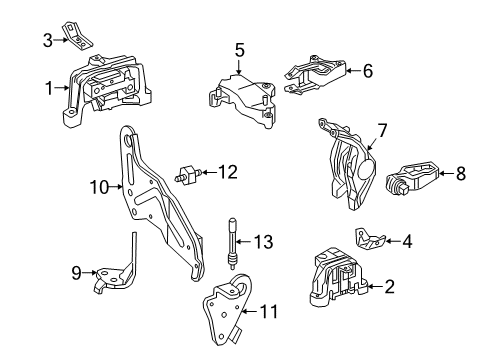 2020 Mercedes-Benz GLA250 Engine & Trans Mounting Diagram 2