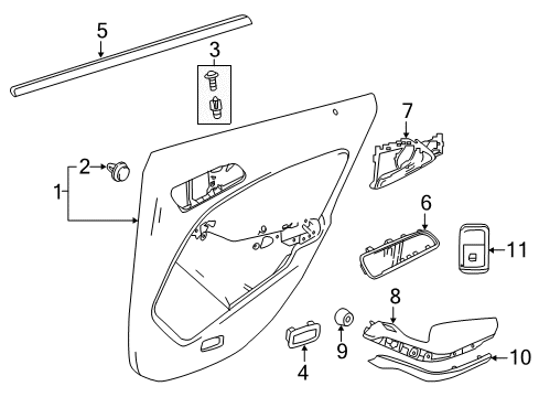 2014 Mercedes-Benz CLA250 Rear Door Diagram 4