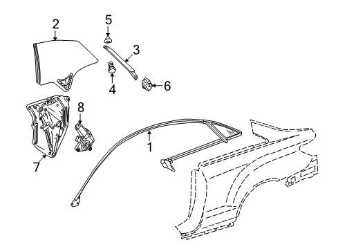 2016 Mercedes-Benz E550 Quarter Window Diagram 4