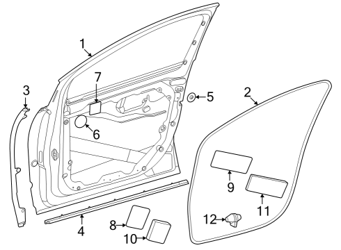 Front Weatherstrip Diagram for 294-722-02-00