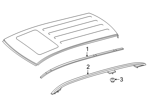 Roof Molding Diagram for 166-690-31-80