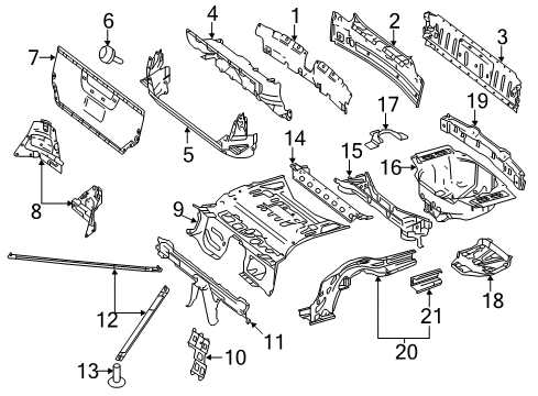 Rear Body Reinforcement Diagram for 172-646-00-00