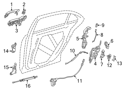 Lock Assembly Rear Bracket Diagram for 222-733-01-14