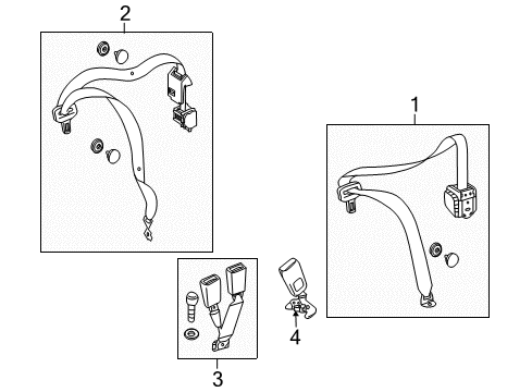 2019 Mercedes-Benz GLC63 AMG S Rear Seat Belts Diagram