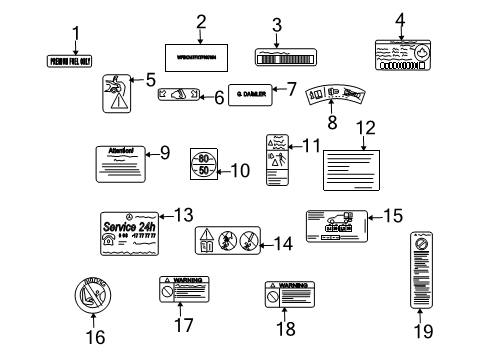 2008 Mercedes-Benz SLK350 Information Labels Diagram