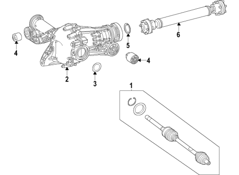 2021 Mercedes-Benz GLE63 AMG S Front Axle Shafts & Differential Diagram