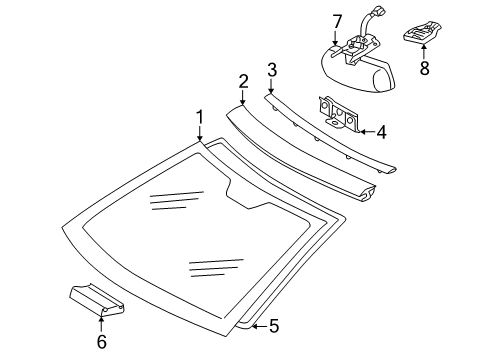 2002 Mercedes-Benz C230 Windshield Glass Diagram