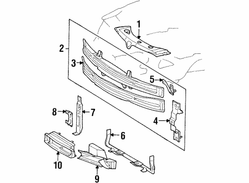 1997 Mercedes-Benz S500 Radiator Support