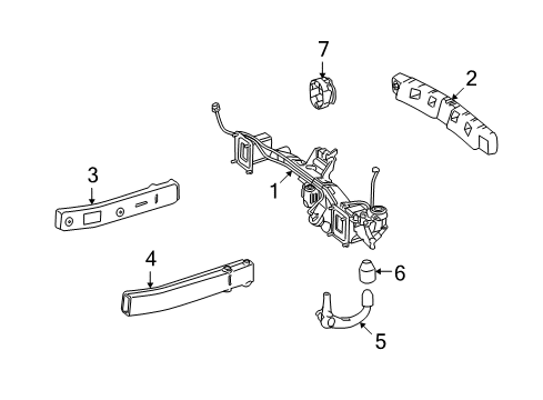 2012 Mercedes-Benz GL550 Trailer Hitch Components Diagram