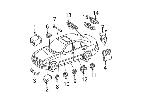 CD Changer Bracket Diagram for 210-820-25-14