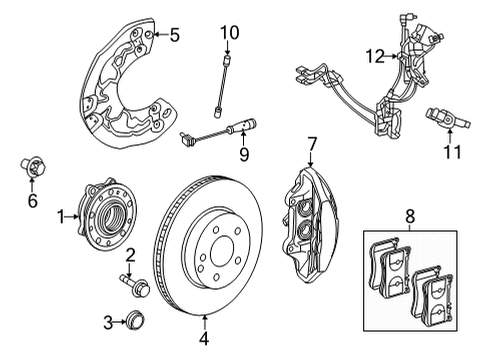 2023 Mercedes-Benz EQS AMG Front Brakes  Diagram