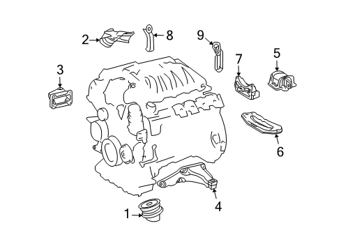 2006 Mercedes-Benz CLS55 AMG Engine & Trans Mounting Diagram