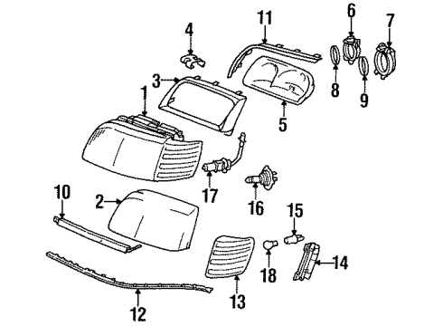 1999 Mercedes-Benz S600 Bulbs Diagram 1