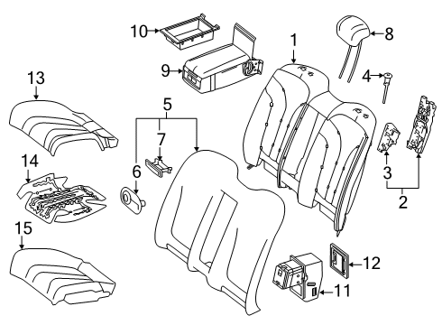 2019 Mercedes-Benz S65 AMG Rear Seat Components Diagram 5