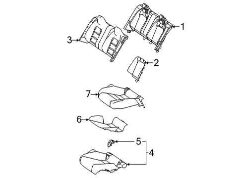 2021 Mercedes-Benz AMG GT 63 S Rear Seat Components Diagram 3