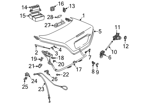 2004 Mercedes-Benz SLK320 Trunk, Body Diagram