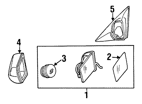 1997 Mercedes-Benz SL500 Outside Mirrors Diagram