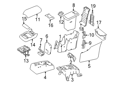 2012 Mercedes-Benz R350 Front Console, Rear Console Diagram 2