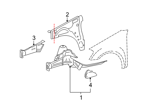 2006 Mercedes-Benz ML500 Inner Components - Fender Diagram