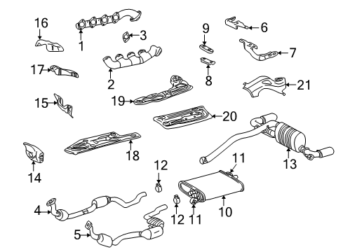 2000 Mercedes-Benz ML55 AMG Exhaust Components Diagram 2