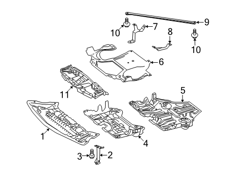 2011 Mercedes-Benz E550 Splash Shields Diagram 2