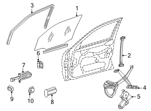 1996 Mercedes-Benz C220 Front Door Diagram